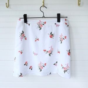 F21 linen floral skirt